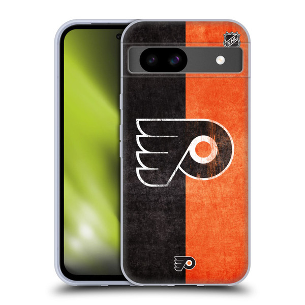 NHL Philadelphia Flyers Half Distressed Soft Gel Case for Google Pixel 8a