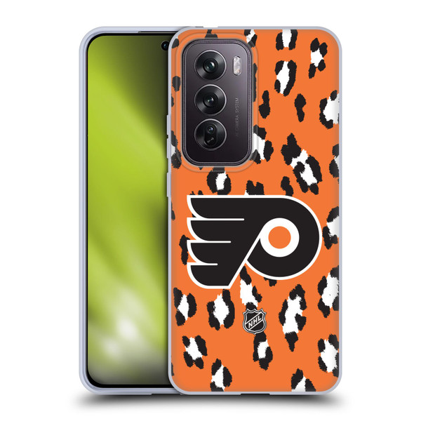 NHL Philadelphia Flyers Leopard Pattern Soft Gel Case for OPPO Reno12 Pro 5G