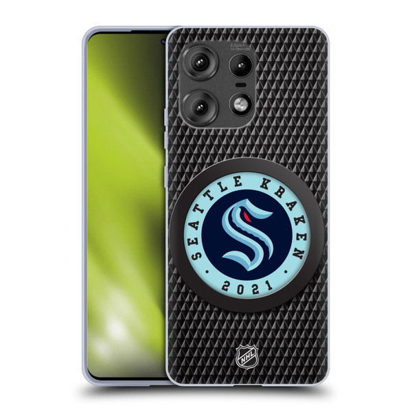 NHL Seattle Kraken Puck Texture Soft Gel Case for Motorola Edge 50 Pro
