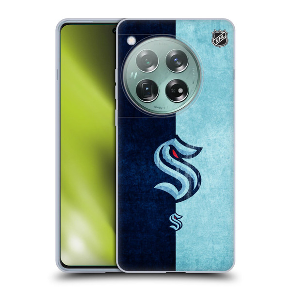 NHL Seattle Kraken Half Distressed Soft Gel Case for OnePlus 12
