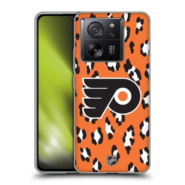 NHL Philadelphia Flyers Leopard Pattern Soft Gel Case for Xiaomi 13T 5G / 13T Pro 5G