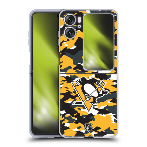 NHL Pittsburgh Penguins Camouflage Soft Gel Case for OPPO Find N2 Flip