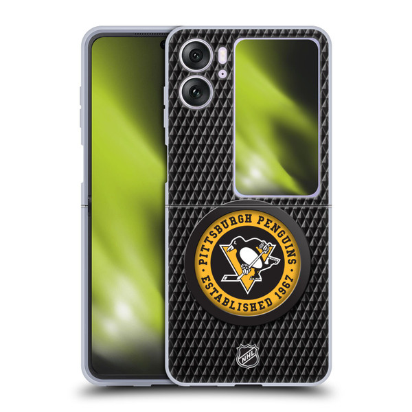 NHL Pittsburgh Penguins Puck Texture Soft Gel Case for OPPO Find N2 Flip