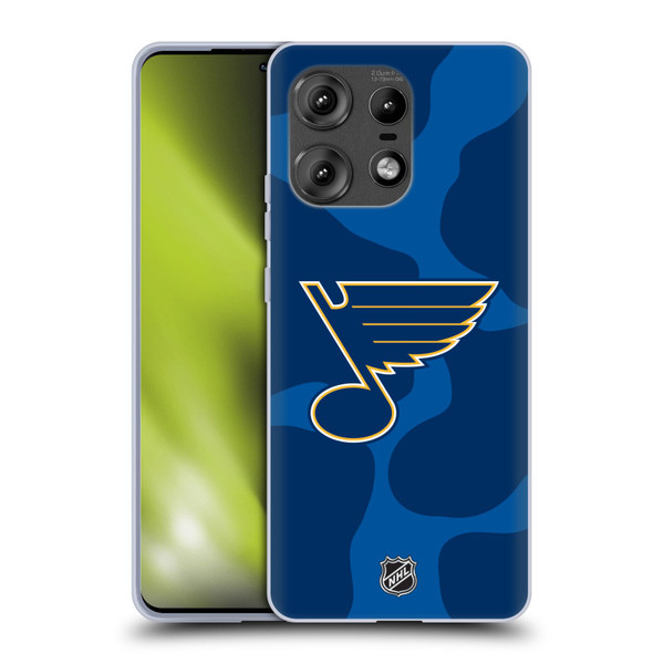 NHL St Louis Blues Cow Pattern Soft Gel Case for Motorola Edge 50 Pro