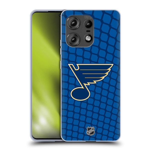 NHL St Louis Blues Net Pattern Soft Gel Case for Motorola Edge 50 Pro
