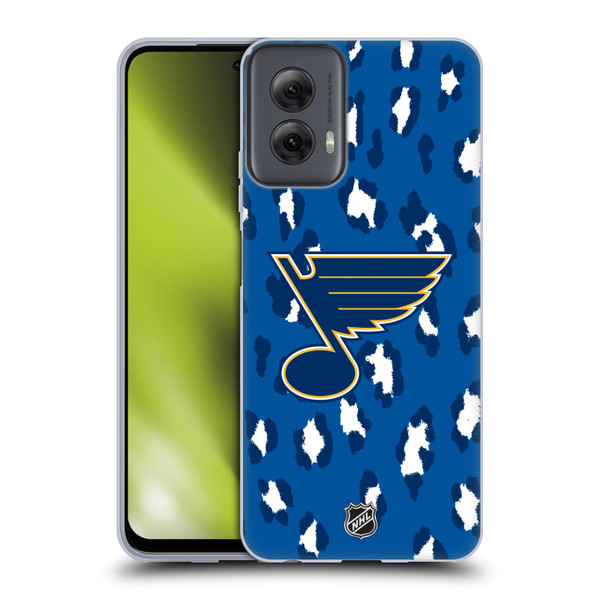 NHL St Louis Blues Leopard Pattern Soft Gel Case for Motorola Moto G Power (2024)