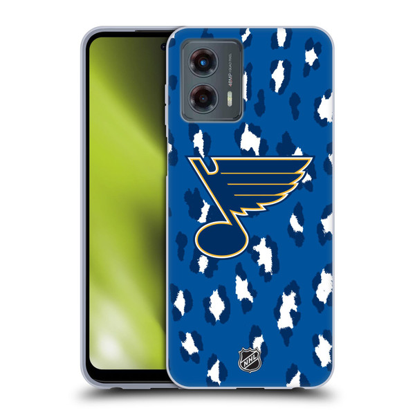 NHL St Louis Blues Leopard Pattern Soft Gel Case for Motorola Moto G (2023)
