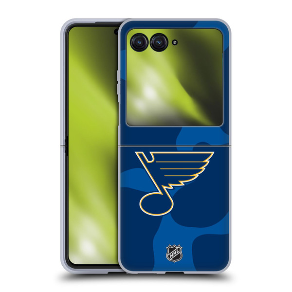 NHL St Louis Blues Cow Pattern Soft Gel Case for Motorola Razr 40 Ultra / Razr+ 2023