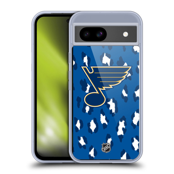 NHL St Louis Blues Leopard Pattern Soft Gel Case for Google Pixel 8a