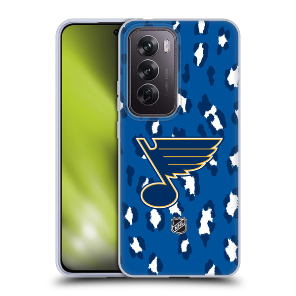 NHL St Louis Blues Leopard Pattern Soft Gel Case for OPPO Reno12 Pro 5G
