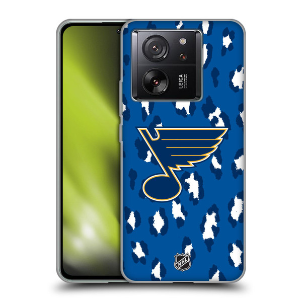 NHL St Louis Blues Leopard Pattern Soft Gel Case for Xiaomi 13T 5G / 13T Pro 5G