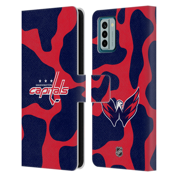 NHL Washington Capitals Cow Pattern Leather Book Wallet Case Cover For Nokia G42