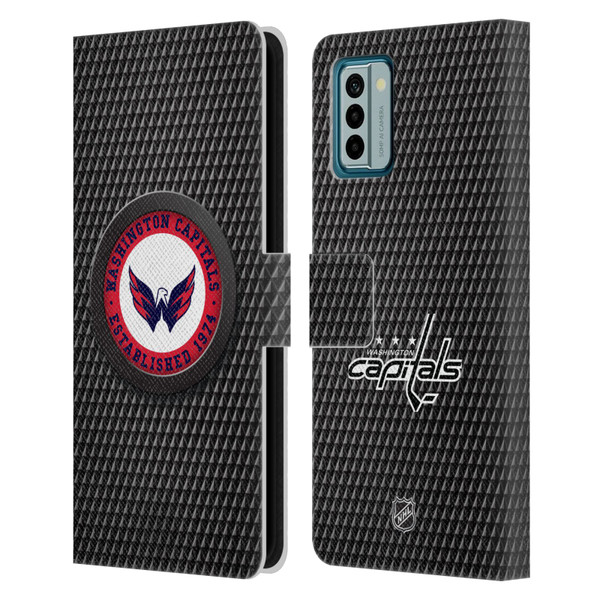 NHL Washington Capitals Puck Texture Leather Book Wallet Case Cover For Nokia G42