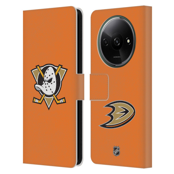NHL Anaheim Ducks Plain Leather Book Wallet Case Cover For Xiaomi Redmi A3