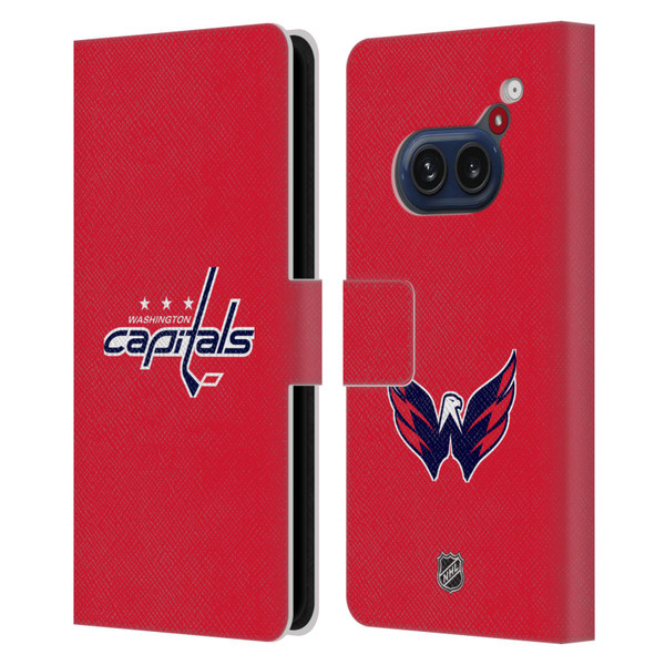 NHL Washington Capitals Plain Leather Book Wallet Case Cover For Nothing Phone (2a)