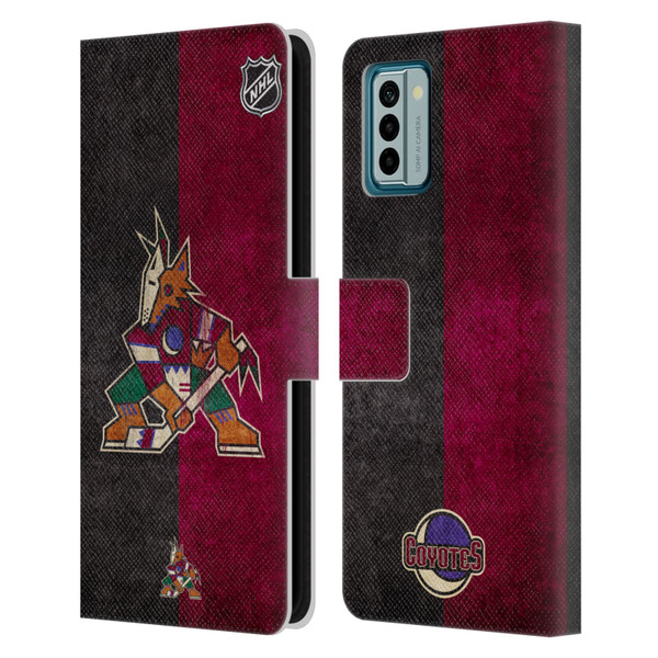 NHL Arizona Coyotes Half Distressed Leather Book Wallet Case Cover For Nokia G42