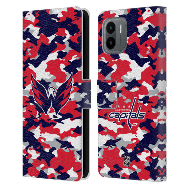 NHL Washington Capitals Camouflage Leather Book Wallet Case Cover For Xiaomi Redmi A2