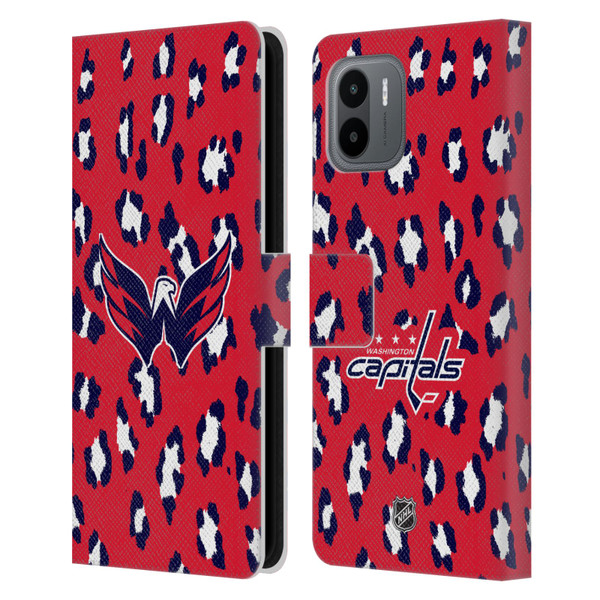 NHL Washington Capitals Leopard Patten Leather Book Wallet Case Cover For Xiaomi Redmi A2