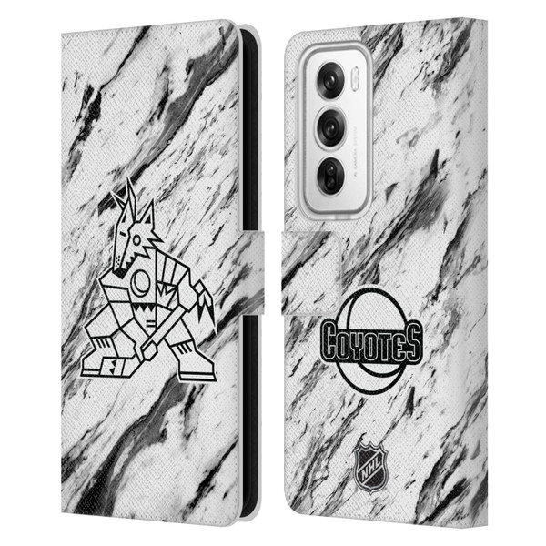 NHL Arizona Coyotes Marble Leather Book Wallet Case Cover For OPPO Reno12 Pro 5G