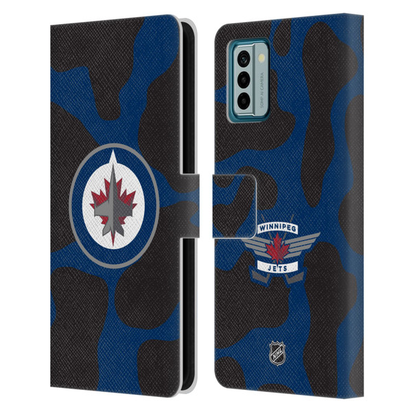 NHL Winnipeg Jets Cow Pattern Leather Book Wallet Case Cover For Nokia G42