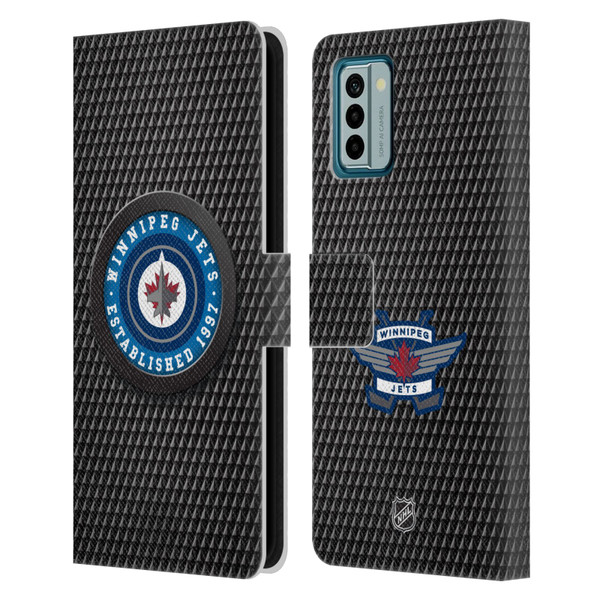 NHL Winnipeg Jets Puck Texture Leather Book Wallet Case Cover For Nokia G42