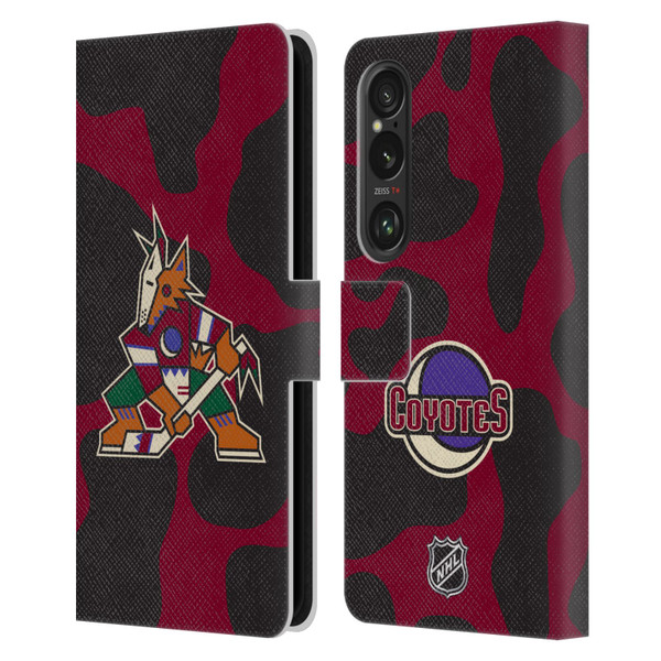NHL Arizona Coyotes Cow Pattern Leather Book Wallet Case Cover For Sony Xperia 1 VI 5G