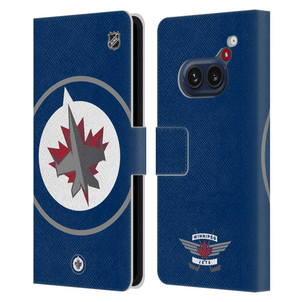 NHL Winnipeg Jets Oversized Leather Book Wallet Case Cover For Nothing Phone (2a)