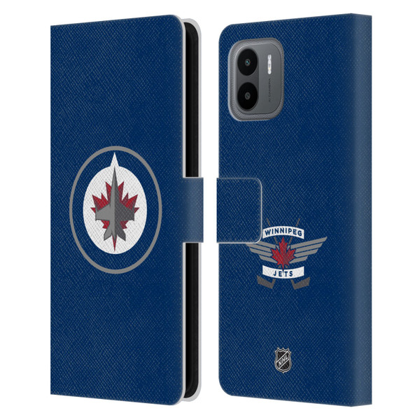 NHL Winnipeg Jets Plain Leather Book Wallet Case Cover For Xiaomi Redmi A2