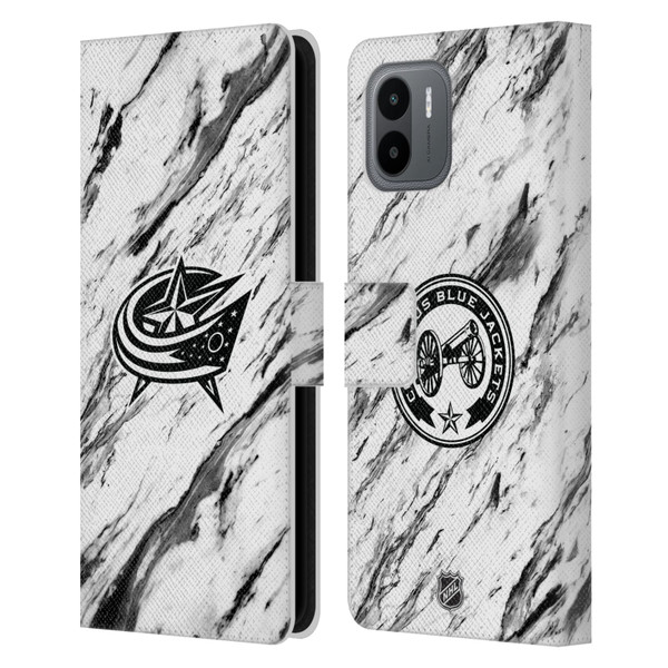 NHL Columbus Blue Jackets Marble Leather Book Wallet Case Cover For Xiaomi Redmi A2