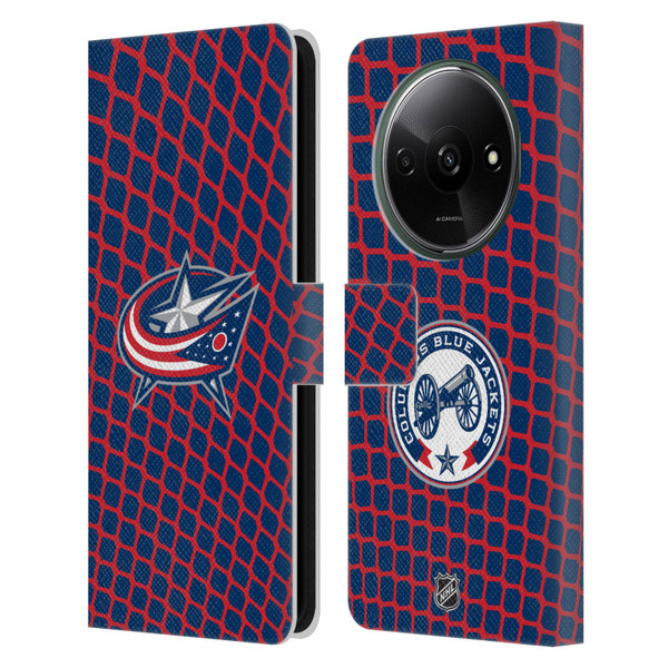 NHL Columbus Blue Jackets Net Pattern Leather Book Wallet Case Cover For Xiaomi Redmi A3