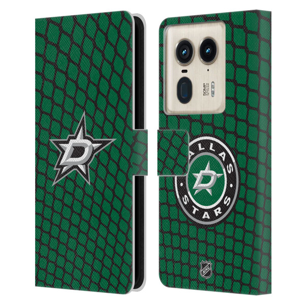 NHL Dallas Stars Net Pattern Leather Book Wallet Case Cover For Motorola Edge 50 Ultra/X50 Ultra