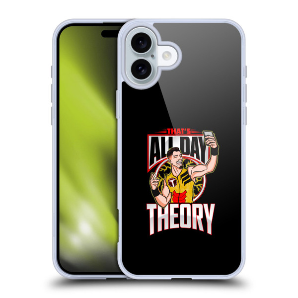 WWE Austin Theory All Day Theory Soft Gel Case for Apple iPhone 16 Plus