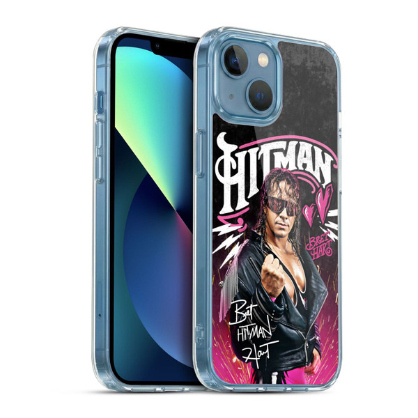 WWE Bret Hart Hitman Graphics Soft Gel Case for Apple iPhone 13 Mini & MagSafe