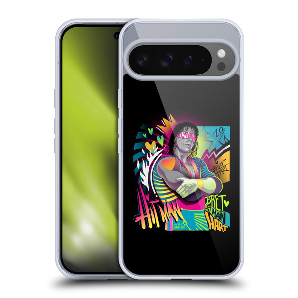 WWE Bret Hart Neon Art Soft Gel Case for Google Pixel 9 Pro XL