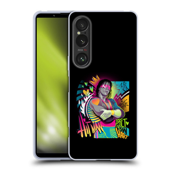 WWE Bret Hart Neon Art Soft Gel Case for Sony Xperia 1 VI 5G