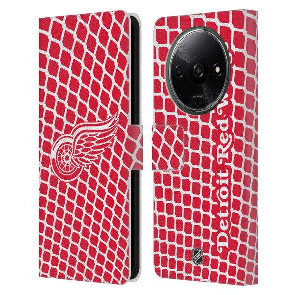 NHL Detroit Red Wings Net Pattern Leather Book Wallet Case Cover For Xiaomi Redmi A3
