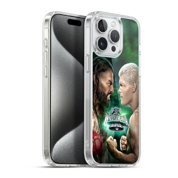 WWE Wrestlemania 40 Roman Vs Cody Soft Gel Case for Apple iPhone 15 Pro Max & MagSafe