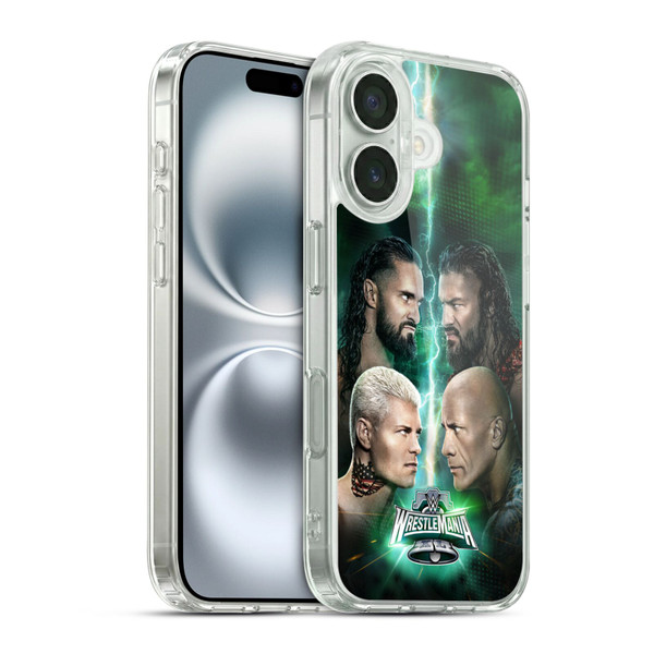 WWE Wrestlemania 40 Key Art Poster Soft Gel Case for Apple iPhone 16 & MagSafe