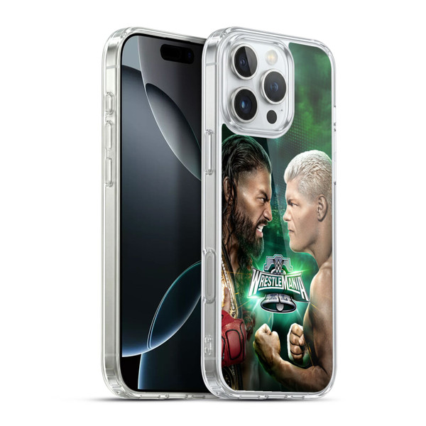 WWE Wrestlemania 40 Roman Vs Cody Soft Gel Case for Apple iPhone 16 Pro Max & MagSafe