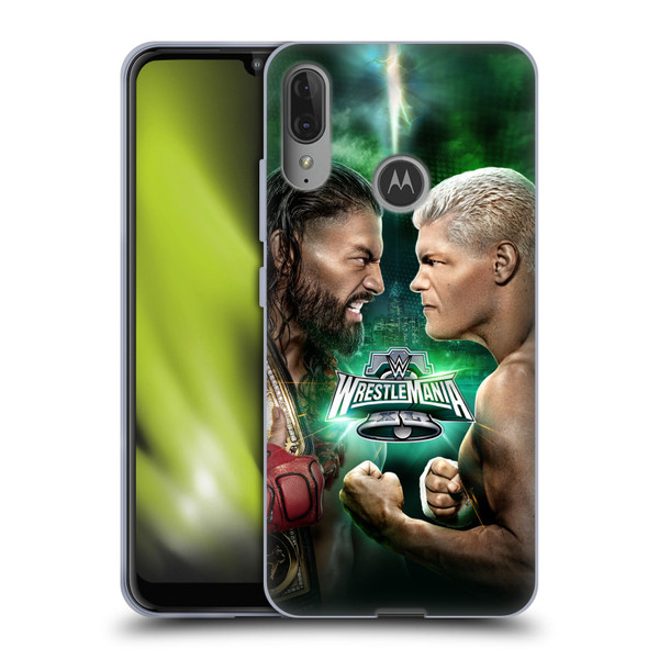 WWE Wrestlemania 40 Roman Vs Cody Soft Gel Case for Motorola Moto E6 Plus