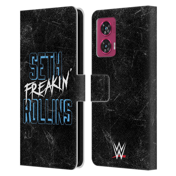 WWE Seth Rollins Logotype Leather Book Wallet Case Cover For Motorola Edge 50 Fusion