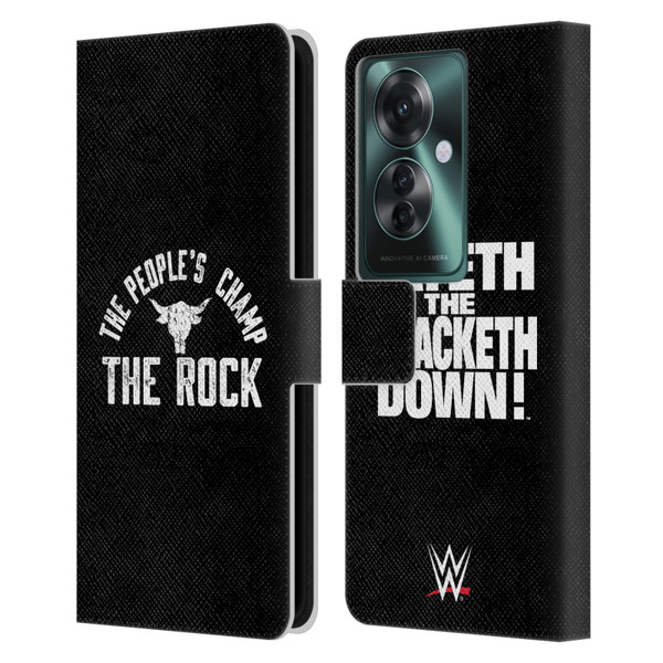 WWE The Rock The People's Champ Leather Book Wallet Case Cover For OPPO Reno11 F 5G / F25 Pro 5G