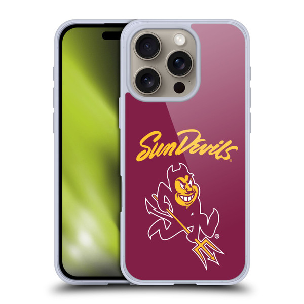 Arizona State University ASU Arizona State Art Sun Devils Soft Gel Case for Apple iPhone 16 Pro
