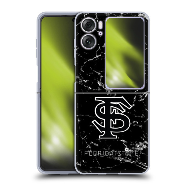Florida State University FSU Florida State University Black And White Marble Soft Gel Case for OPPO Find N2 Flip