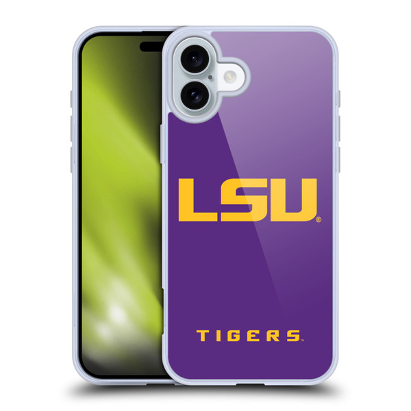 Louisiana State University LSU Louisiana State University LSU Plain Soft Gel Case for Apple iPhone 16 Plus