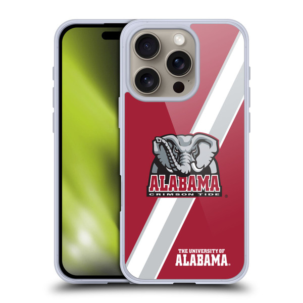 University Of Alabama UA The University Of Alabama Stripes Soft Gel Case for Apple iPhone 16 Pro