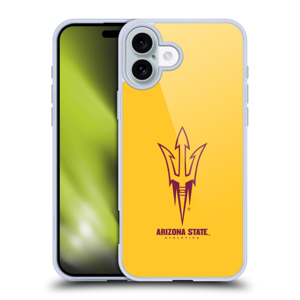 Arizona State University ASU Arizona State University Plain Soft Gel Case for Apple iPhone 16 Plus