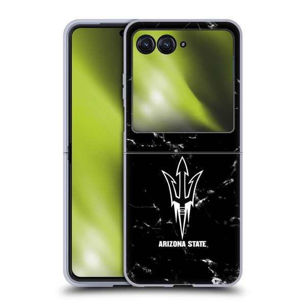 Arizona State University ASU Arizona State University Black And White Marble Soft Gel Case for Motorola Razr 40 Ultra / Razr+ 2023