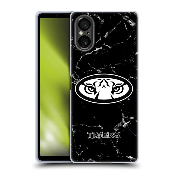 Auburn University AU Auburn University Black And White Marble Soft Gel Case for Sony Xperia 5 V 5G