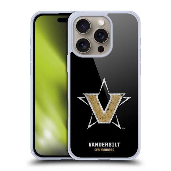 Vanderbilt University Vandy Vanderbilt University Distressed Look Soft Gel Case for Apple iPhone 16 Pro